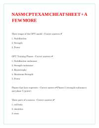 NASM CPT Exam Cheat Sheet: OPT Model & Key Concepts
