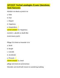 AFOQT Verbal Analogies Exam: Practice Questions and Answers