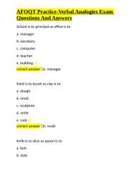 AFOQT Verbal Analogies Practice Exam: Questions and Answers