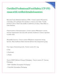 Food Safety Essentials: Exam Prep with Verified Answers