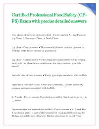 CPFS Exam: Food Safety, Bacteria & Pathogen Control