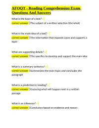 AFOQT Reading Comprehension: Questions and Answers for Exam Prep