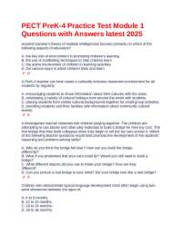PECT PreK-4 Practice Test Module 1 Questions with Answers latest 2025