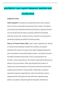 Psychiatric Case Report: Analysis of Schizophrenia and Psychotic Disorders