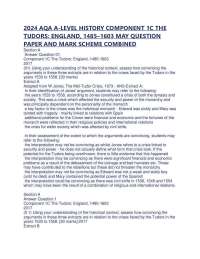2024 AQA A-LEVEL HISTORY COMPONENT 1C THE TUDORS: ENGLAND, 1485–1603 MAY QUESTION PAPER AN