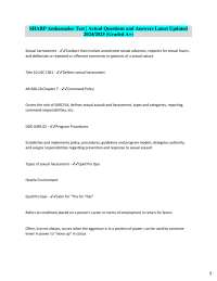 Sexual Harassment and Assault: Key Questions and Answers 2024/2025