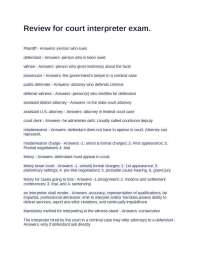 Court Interpreter Exam Review: Legal Terms and Procedures