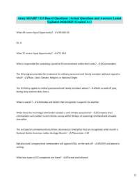 Army SHARP / EO Board Questions | Actual Questions and Answers Latest  Updated 2024/2025 (