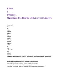 Medical-Surgical Nursing Exam Practice Questions with Answers