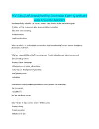 PCE Certified Breastfeeding Counselor Exam Q&A