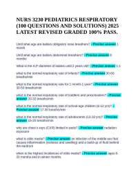 Pediatric Respiratory Nursing: 100+ Questions and Answers for NURS 3230 Exam Prep