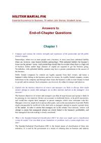Economics Solutions: Business Structures and Performance