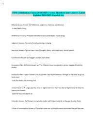 TIPS Certification Exam Study Guide: 2024/2025 Questions and Answers