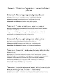 Konspekt  - Ćwiczenia równoważne, z różnymi rodzajami poduszek