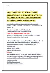 NCLEX Exam Practice Questions with Verified Answers