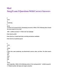 Medical-Surgical Nursing Exam Questions: Respiratory and Metabolic Disorders