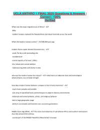 UCLA Anthropology 1 Final Exam 2025: Questions and Answers