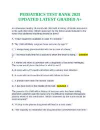 Pediatrics Test Bank 2025: Updated Questions & Answers for Exam Prep