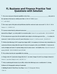 Florida Business and Finance Practice Test: Construction Contracts and Regulations