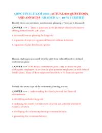 CRPC FINAL EXAM 2025|ACTUAL 200 QUESTIONS AND ANSWERS|GRADED A+|100% VERIFIED