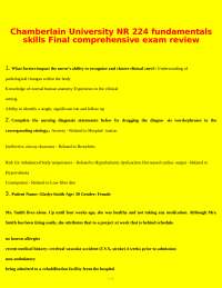 Chamberlain University NR 224 fundamentals skills Final comprehensive exam review 2025
