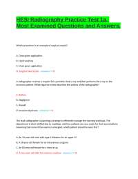 HESI Radiography Practice Test 1a. Most Examined Questions and Answers