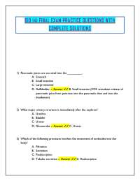BIO 141 Final Exam Practice Questions with Solutions: Urinary and Endocrine Systems