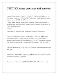 CPDT-KA exam questions with answers