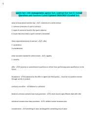 Sports Law: Risk Management, Agency & Contract Law - Q&A