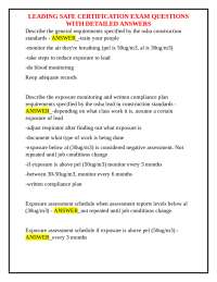 Leading Safe Certification Exam Q&A: OSHA Lead Standards