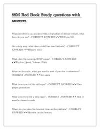 88M Red Book Study questions with answers