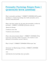Personality Psychology Exam 1: Key Concepts and Questions