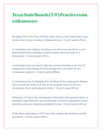 Texas Veterinary Law: Practice Exam Questions and Answers