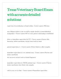 Texas Veterinary Board Exam Review: Regulations and Supervision