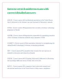 Veterinary Technology Midterm Exam Review: Key Concepts and Definitions
