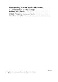 OCR A Level in Design and Technology Fashion and Textiles H405-01 Principles of Fashion