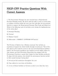 Procurement Management Practice Questions and Answers