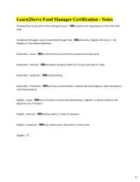 Learn2Serve Food Manager Certification Study Notes