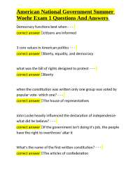 American Politics: Key Concepts and Principles