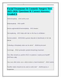 Facial Treatments & Cosmetic Surgery Q&A: A Study Guide