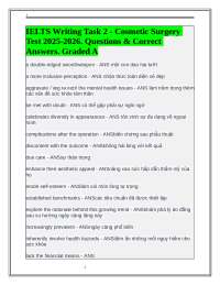 IELTS Writing Task 2 - Cosmetic Surgery Test 2025-2026.Questions & Correct Answers.Grade A
