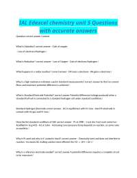 IAL Edexcel chemistry unit 5 Questions with accurate answers
