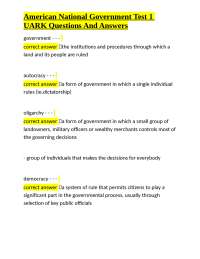 Principles of Government and American Revolution: Key Concepts and Historical Events