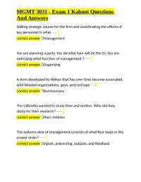 Management Principles and Organizational Behavior: Q&A