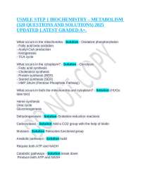 USMLE Step 1 Biochemistry: Metabolism Q&A
