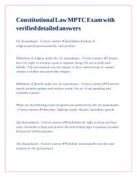 Constitutional Law: Exam Prep with Verified Answers