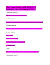 Final Exam Study Guide EDF 6221| Answered 100% Correctly| 2025-26