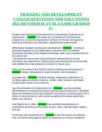 Training and Development: 120 Q&A for Exam Prep