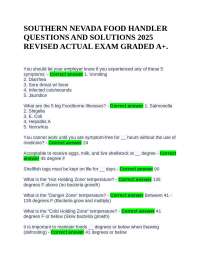Food Handler Certification Exam Questions and Solutions