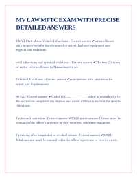 Motor Vehicle Law: Civil and Criminal Infractions Exam Prep